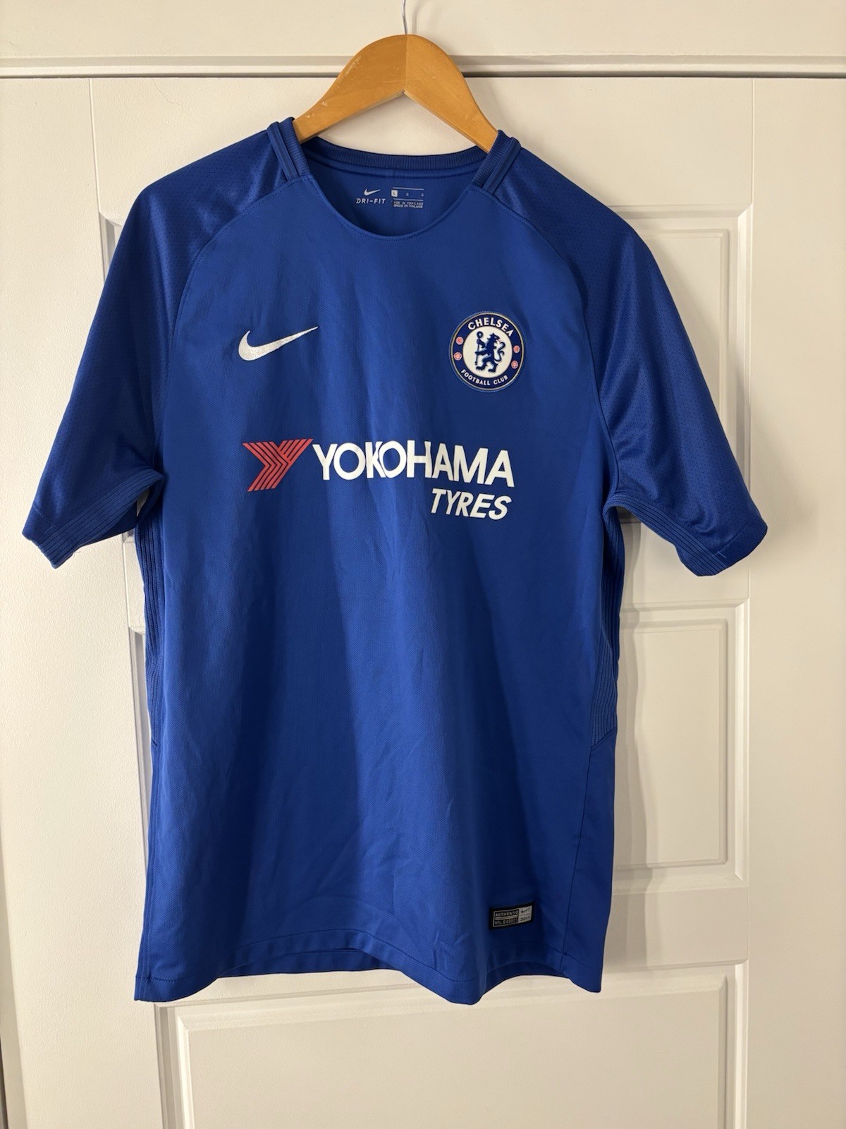 Nike Chelsea 2017 2018 Home Soccer Futbol Jersey Blue Mens Large Excellent