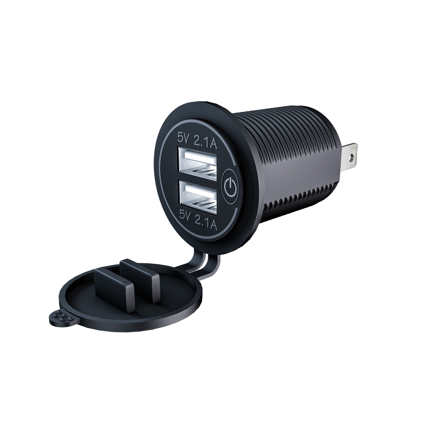 12V Motorcycle Cigarette Lighter Socket Dual USB Port Fast Charger Power Adapter
