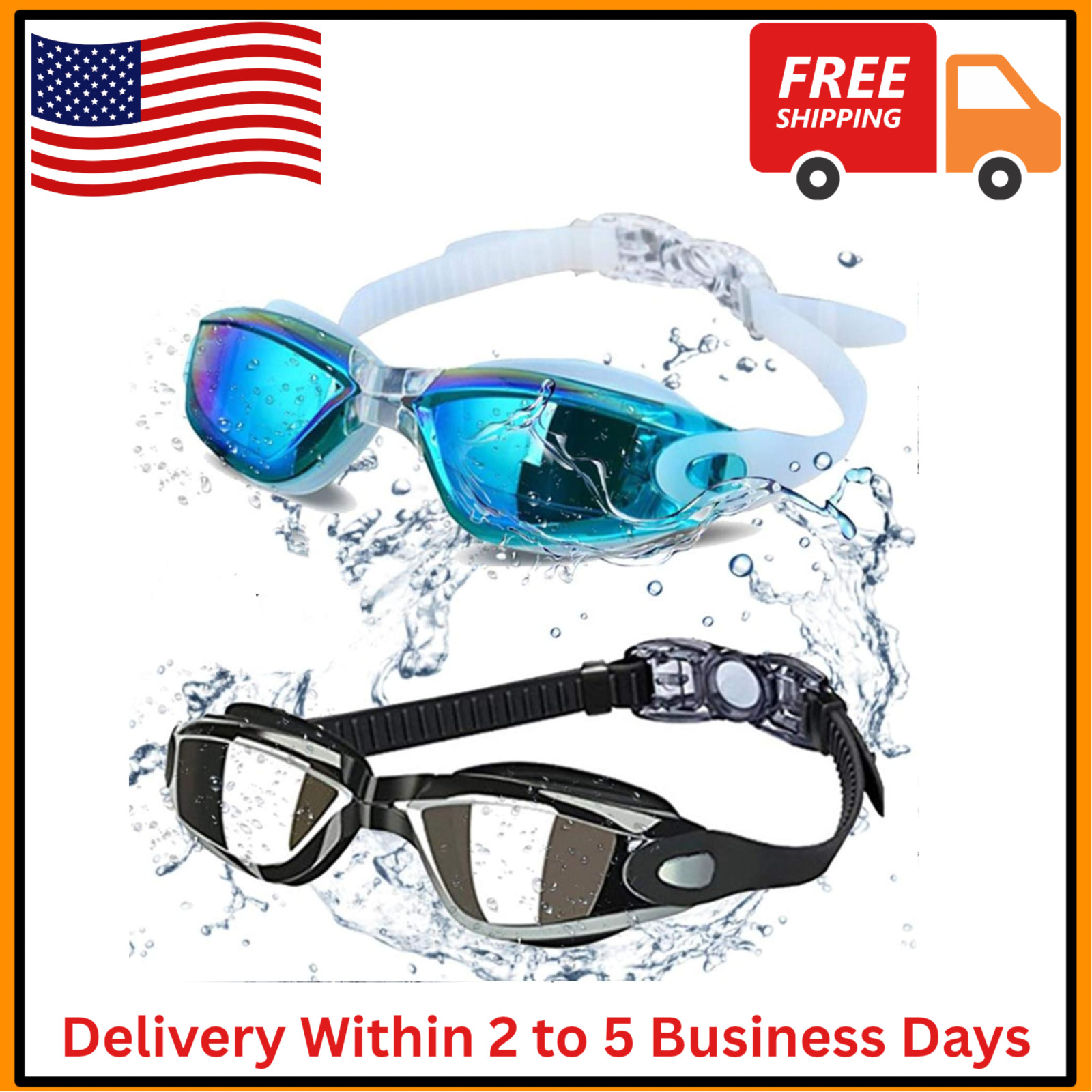 Gafas Lentes Anteojos De Natación Nadar Profesional Antiniebla UV Juego 2 PCS