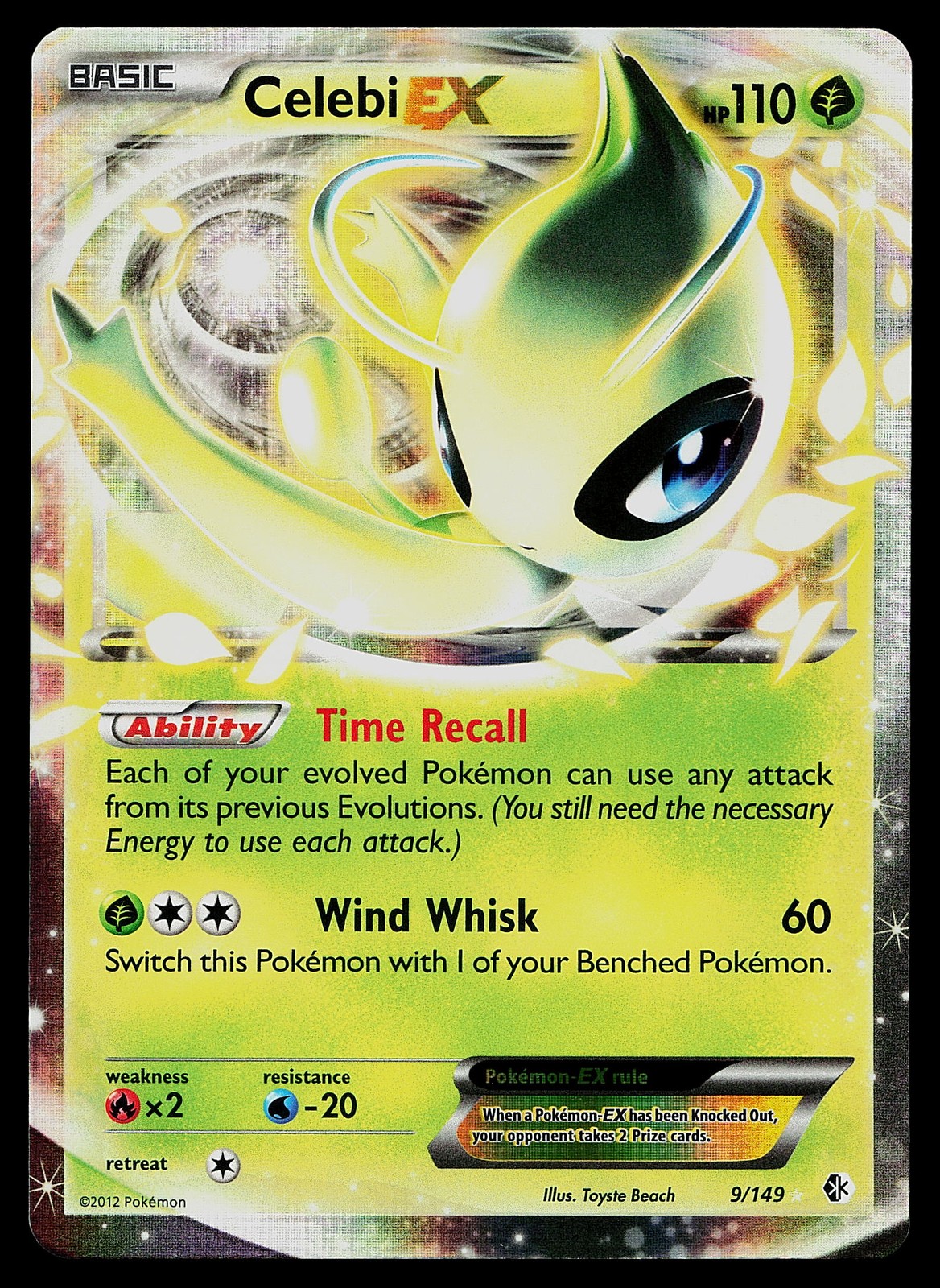 Pokemon Card - Celebi EX Boundaries Crossed 9/149 Ultra Rare Holo