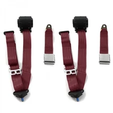 VW Type 3 Squareback Airplane 3pt BURG Retract Bucket Seat Belt Kit-2 Belts  
