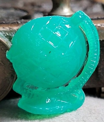 Vintage plastic Green GLOBE gumball charm prize jewelry 