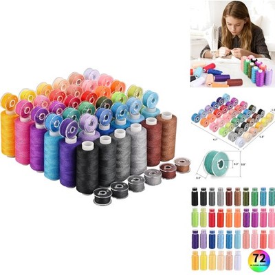 72 pcs Sewing Thread Kit 36 Colors 400yd Polyester Thread Hand & Machine Sewing