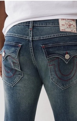 NWT TRUE RELIGION BILLY Size 30 BOOTCUT EMBROIDERED W/ LOGO PATCH 