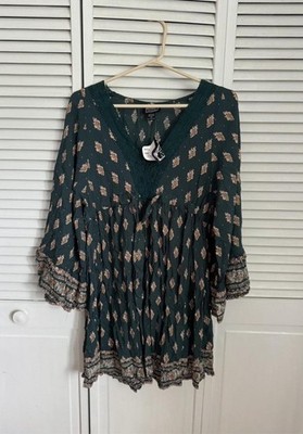 Green and brown floral boho blouse by Angie #festivalvibes New With Tags