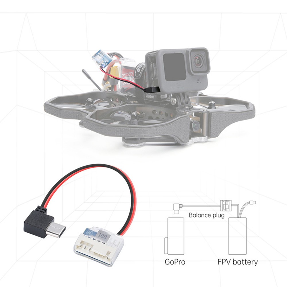 90°  Type C To 5V Balance Plug Charging Cable For Gopro 6/7/8/9 FPV Drone Camera thumbnail 6