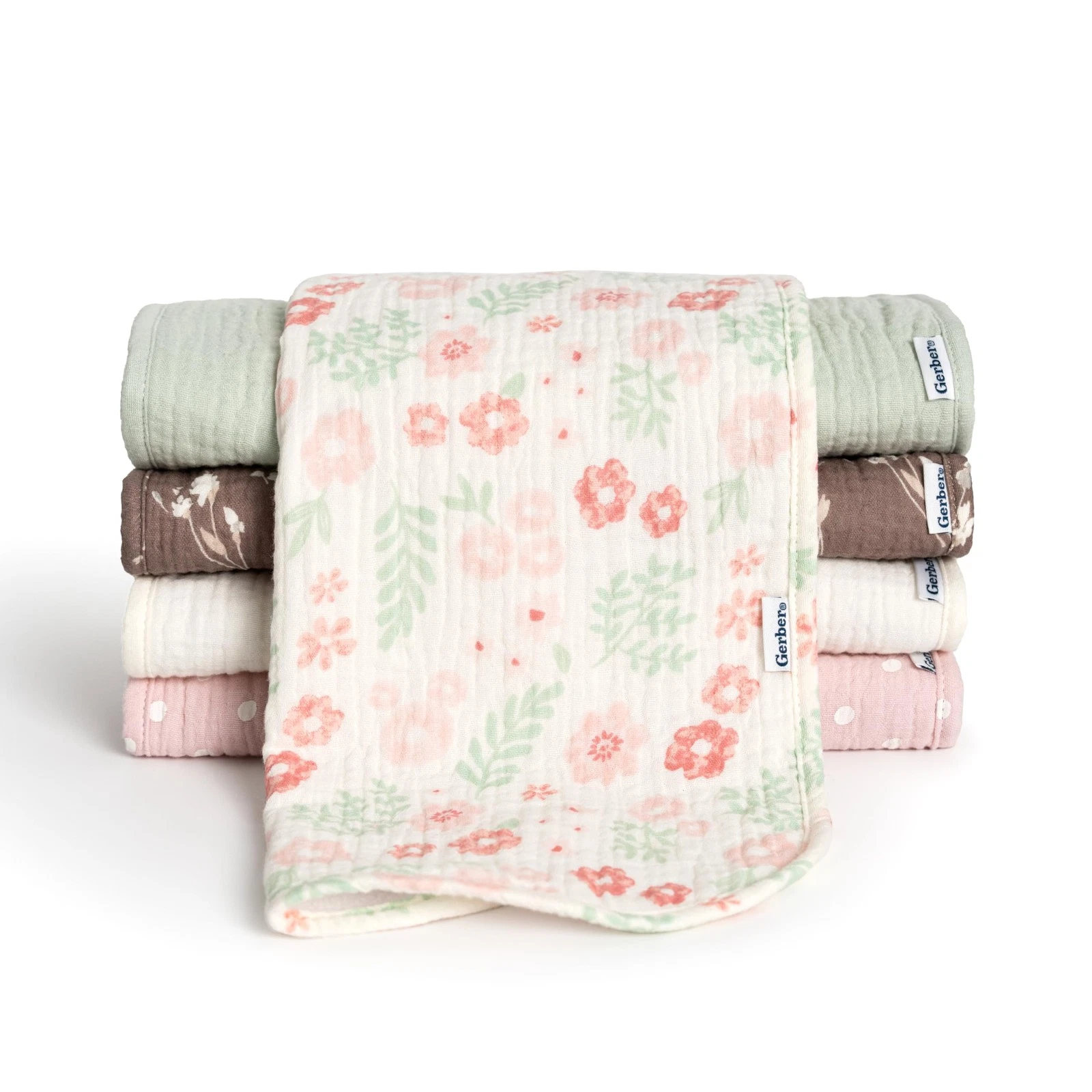 Gerber Baby Unisex Muslin Burp Cloths 5-Pack, Multi Pink Floral, Large Size 20
Opens in a new window