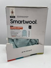 NWT Smartwool Classic Thermal Merino Crew Base Layer Top Women's L Aqua Heather