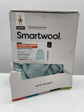 NWT Smartwool Classic Thermal Merino Crew Base Layer Top Women's L Aqua Heather