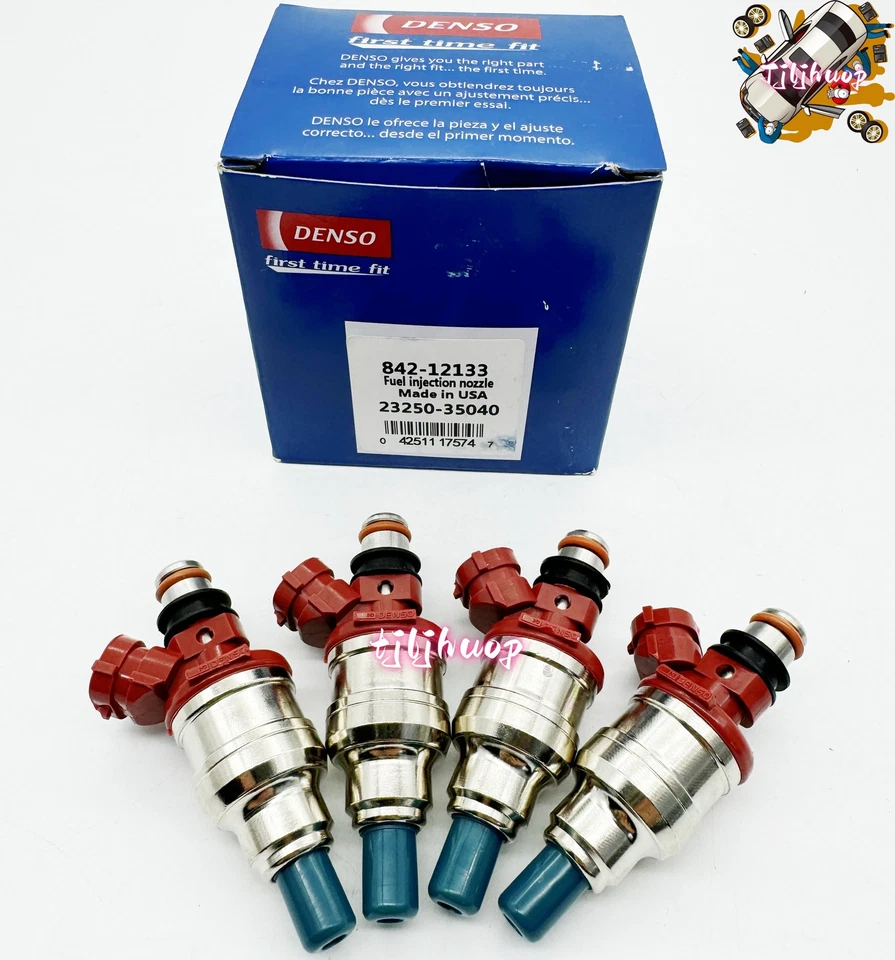 4pcs 23250-35040 DENSO Fuel Injectors for 1989-1995 Toyota 4Runner Pickup 2.4L - Imagem 2 de 4