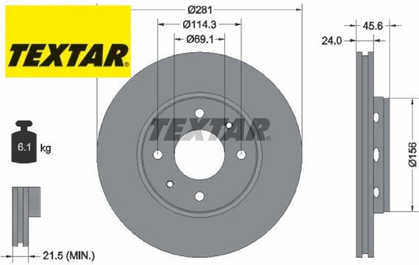 2X Bremsscheibe Textar 92100403 2 Bremsscheiben Vorderachse Vorne-image