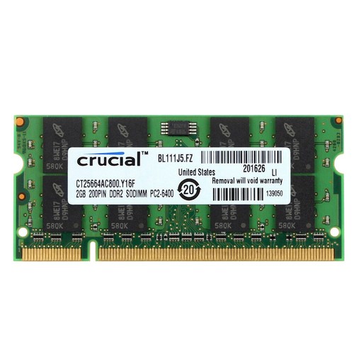 Crucial 16GB 8GB 4GB 2GB DDR2 800MHz PC2-6400S 1.8V Laptop Memory SODIMM RAM LOT - Picture 7 of 11