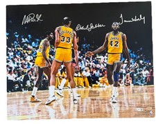 Magic Johnson Kareem Abdul Jabbar James Worthy Signed Auto 16x20 Photo Fanatics