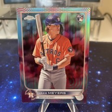 Jake Meyers 2022 Topps Chrome Aqua Pink Sonic Pulse Refractor /199 RC Astros