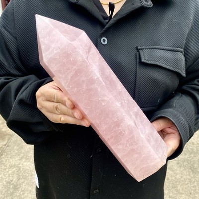 5.7LB  Natural Rose quartz Crystal Obelisk Tower Crystal Wand Reiki Restoration