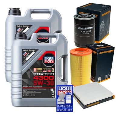 DENCKERMANN Inspektionspaket 10 L Liqui Moly Top Tec 4300 5W-30 für Fiat Ducato