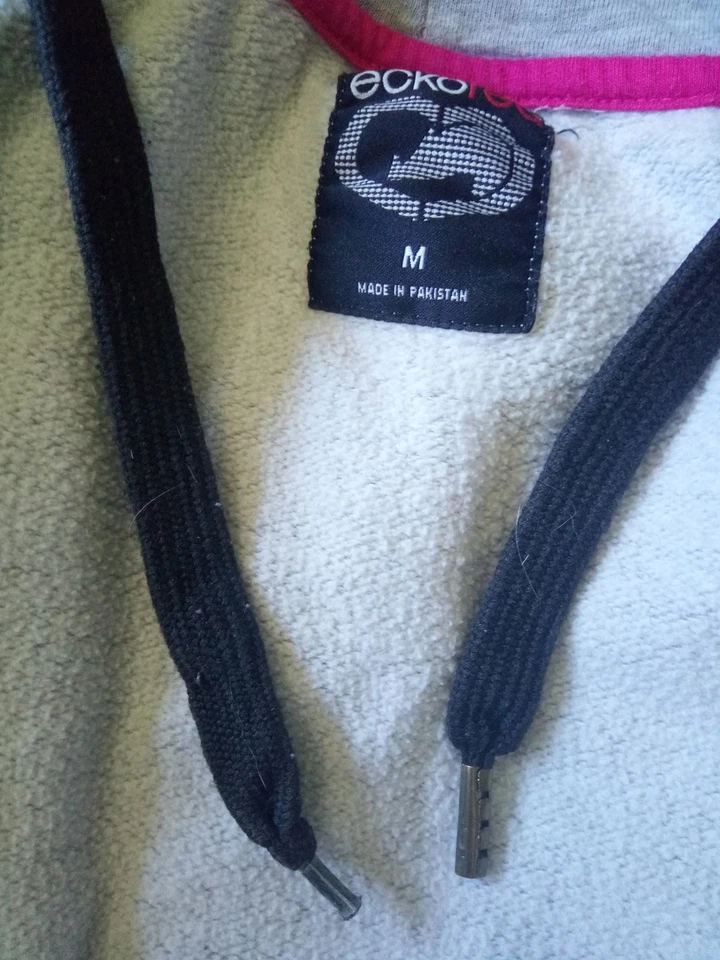 Sudadera con capucha Ecko roja con cremallera mediana para mujer Y2k bloque de color agujeros para el pulgar Foto 4 de 4