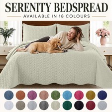 3-Piece Bedspread Set Soft Coverlet Sets Reversible Throw Queen King Bedspreads