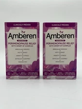 Amberen Advanced Perimenopause Relief B Complex 60 capsules Lot of 2 Exp 6/26