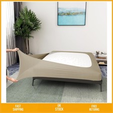 Elegant Stretch Jersey Knit Box Spring Cover King Size Taupe 4-Sided