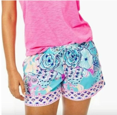 Lilly Pulitzer Katia Shorts Women's M Once Upon a Tide Bali Blue Summer Vacay