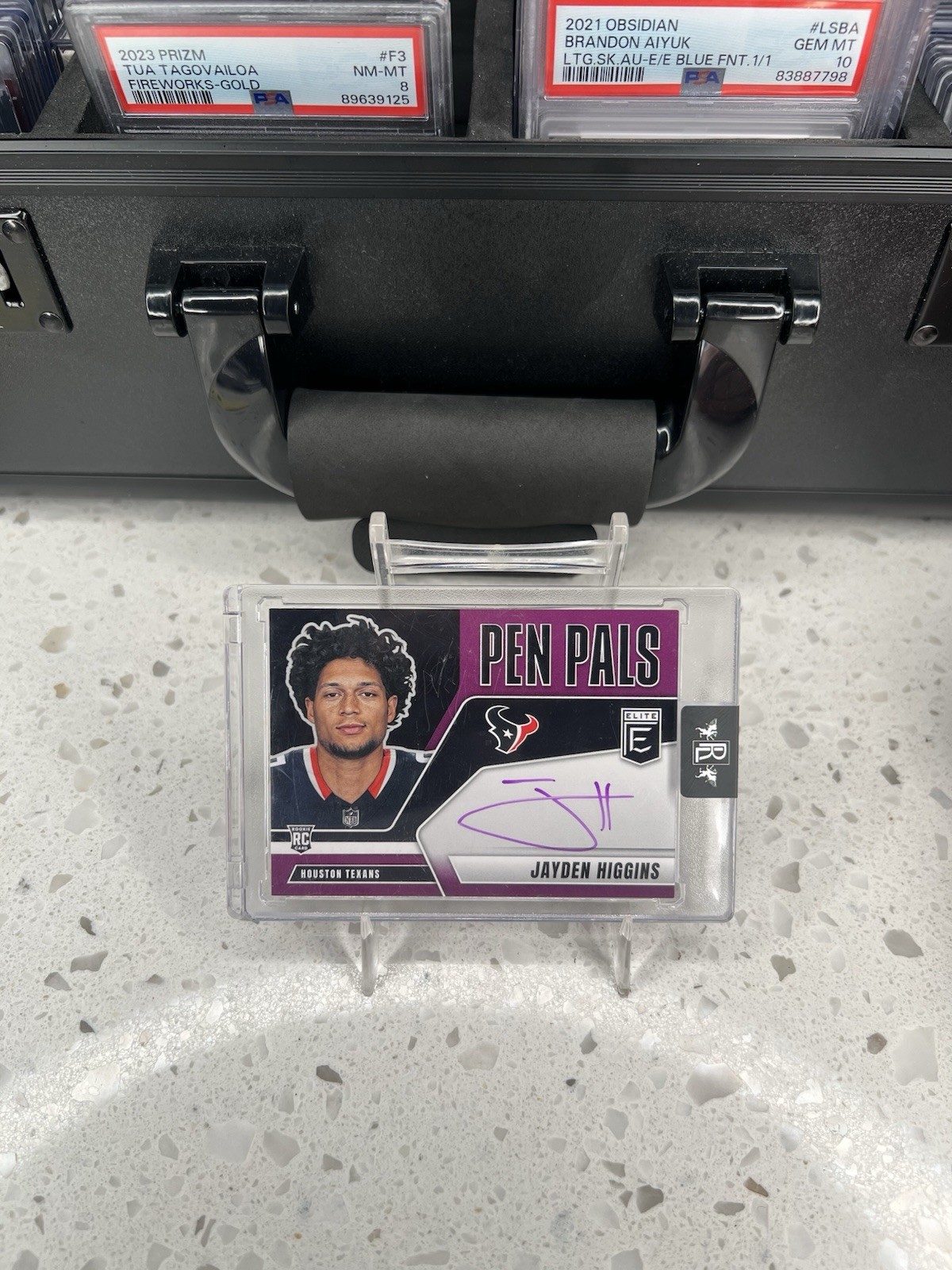 2025 Panini Donruss Elite Pen Pals Jayden Higgins #PP-JHI (AU, RC) PINK