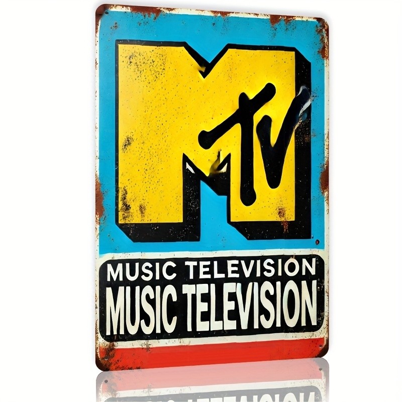Vintage MTV Sign] MTV Logo Vintage Tin Metal Signs Home Décor