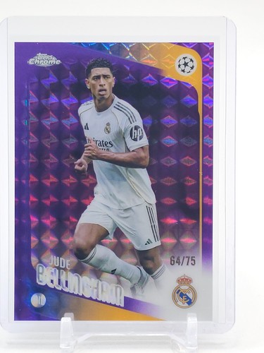JUDE BELLINGHAM 2025-26 TOPPS CHROME UEFA CL PURPLE GEOMETRIC /75 #64 C.F. Q7656