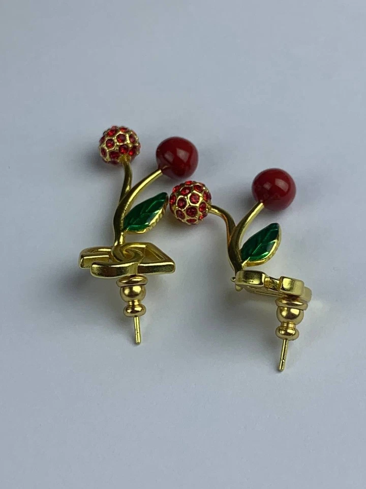 Pendientes colgantes Dolce & Gabbana DG estrás cereza roja Foto 4 de 4