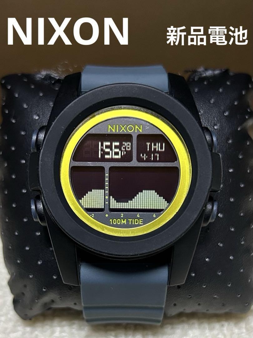 Nixon Digital Watch Tide Graph 100M Water Resistant Black/Grey