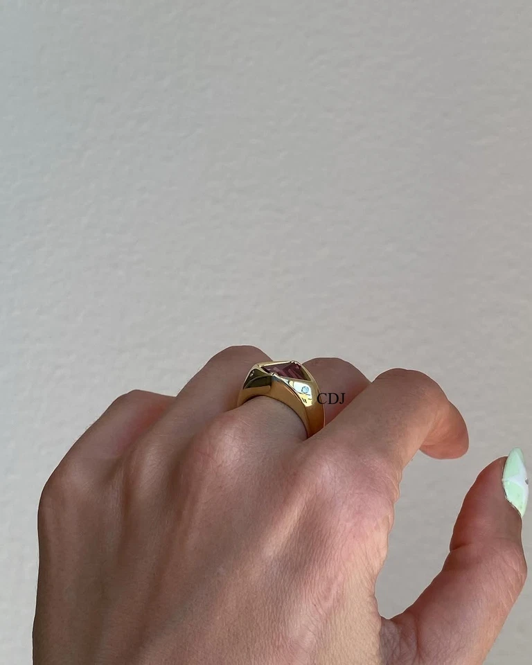 Diamante creado en laboratorio regalo de compromiso para él zafiro rosa princesa plata 925 Foto 4 de 4