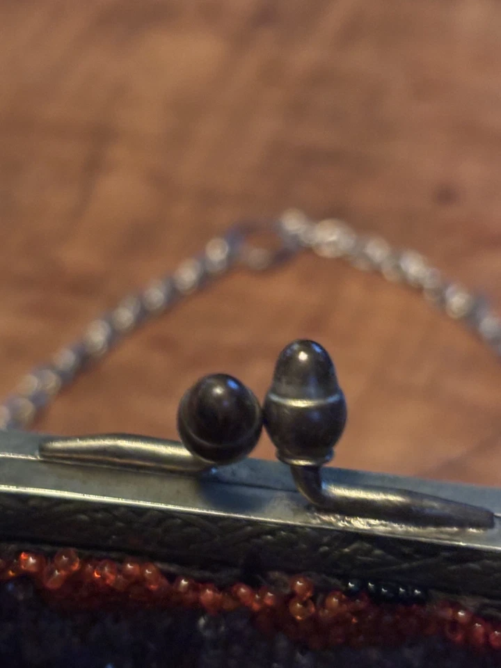 Cartera eduardiana vintage de 1900 para mujer con cuentas • COMO ESTÁ Foto 4 de 4