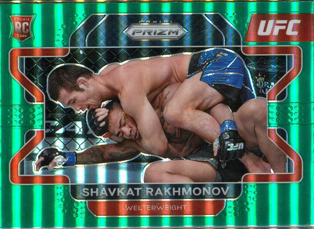 2022 Panini Prizm UFC Green Prizm Shavkat Rakhmonov #80 Rookie RC