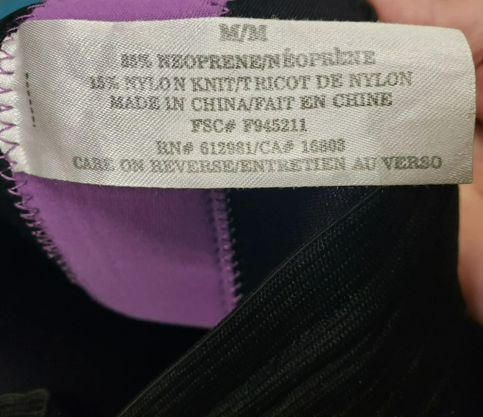 Cortadora de cintura Curves para mujer negra púrpura neopreno fitness entrenamiento pantalones cortos medianos Foto 4 de 4