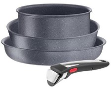 Tefal Ingenio Natural On - Batteria da cucina, 4 pezzi, impilabile, rivestimento