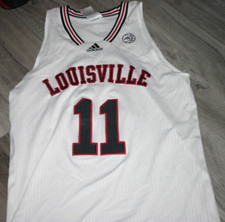 Louisville Cardinals Basketball Game Used Throwback White Jersey  L+2 #11