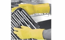 Image of Polyco Optima Natural Rubber Gloves Gauntlet Latex Slip Resistant Work Safety UK