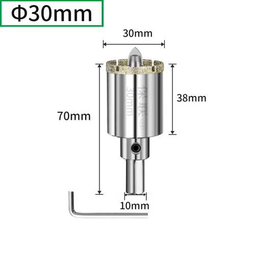 Diamantbohrer 16mm - 120mm Bohrkrone Lochsäge Fliesenbohrer Keramik Marmor Glas - Picture 19 of 41
