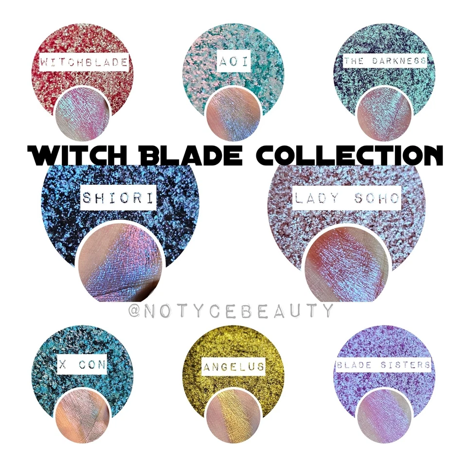Multichrome Holographic Eyeshadow Bundle Sparkle Color 8 Pressed Pans Witchblade - Image 2 of 4