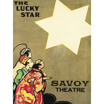 Hardy Lucky Star Theatre Show Savoy Vintage Werbung extra großes Kunst Poster