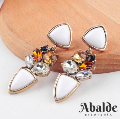 Pendientes Geométricos Minimal Joya Con Cristales Moda Mujer Regalo ideal 