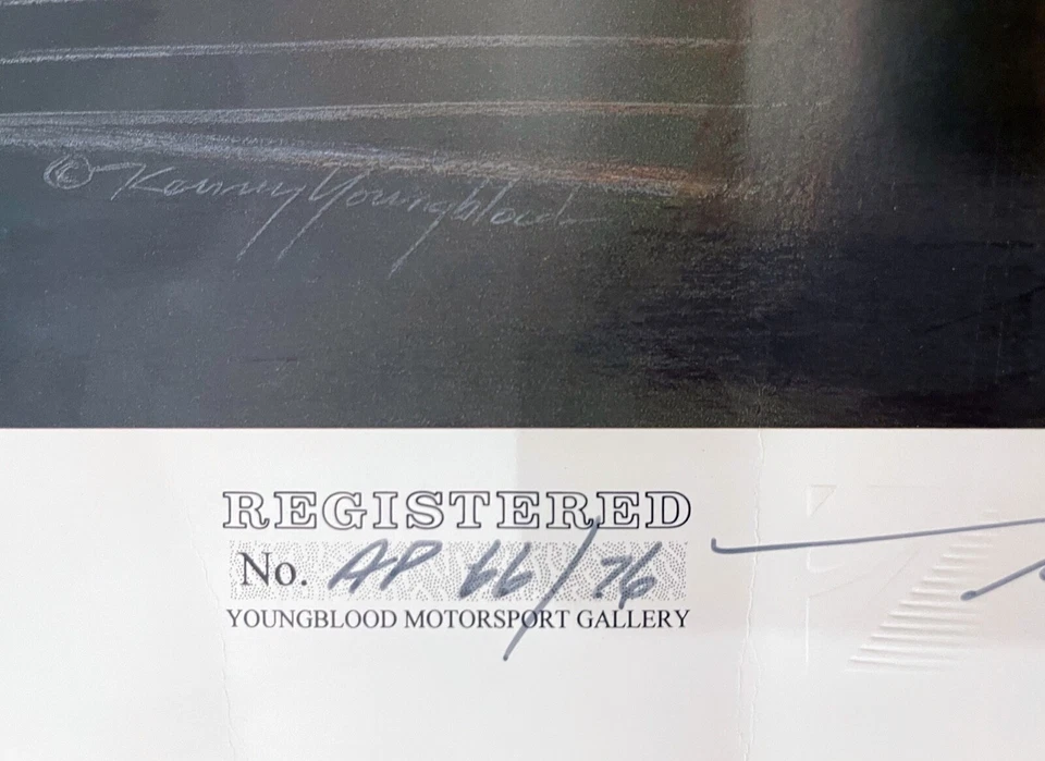 VRHTF DE COLECCIÓN NHRA "KENNY YOUNGBLOOD/DON PRUDHOMME FIRMADO AP 66/76 IMPRESIÓN 26" X 18" 3 Foto 4 de 4