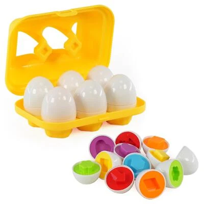 GEEZY 6Pc Shape Sorter Matching Eggs Colour Toy Educational Motor Sensory Baby Toddler