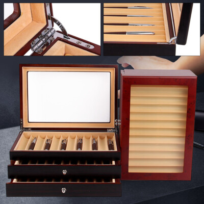 34-füller 3-Ebene Stiftebox Holz Stifthalterbox + Vitrine Pen Display Organizer