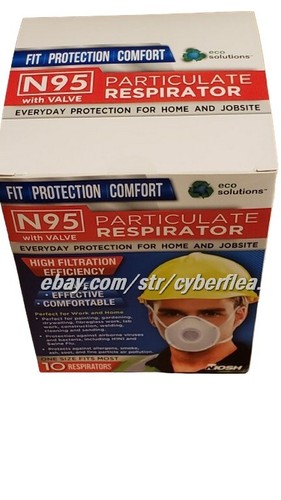 MÁSCARAS de protección de válvula de exhalación respiradora de partículas Eco Solutions NIOSH - Imagen 7 de 14