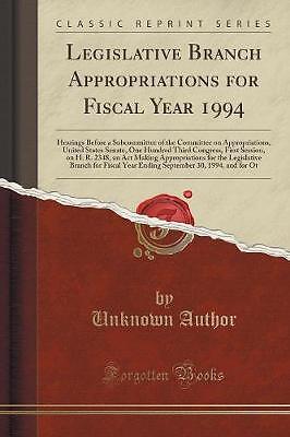 Legislative Branch Appropriations for Fiscal Year