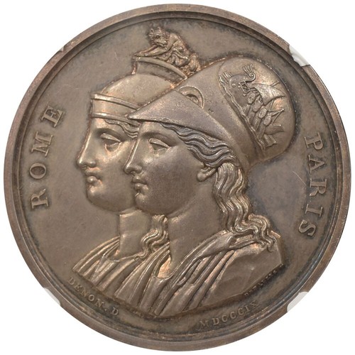 France 1809-DATED Napoleon I Medal Silver Coin NGC MS62 Roman Reunification - Picture 2 of 4