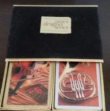 Vintage ~ Congress Designer Series ~ Playing Cards in Velvet Box ~ Instruments