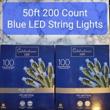 2 BOXES / 50FT / 200 COUNT Blue Micro LED String Hanukkah Christmas Decor Lights
