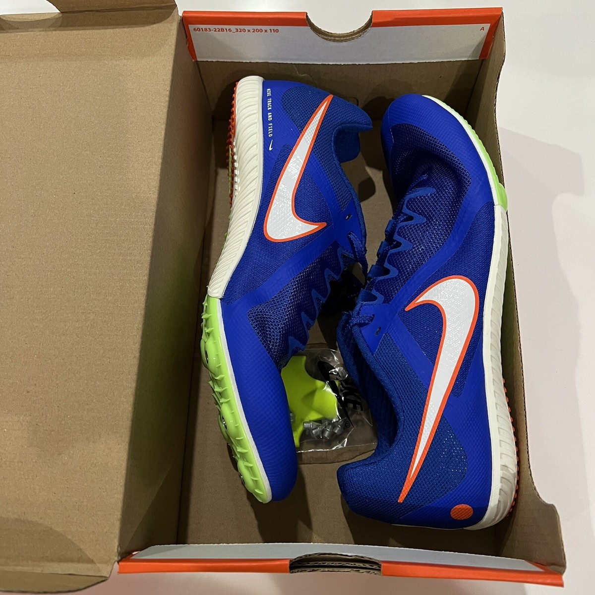 Nike Zoom Rival‎ DC8749-401 Track Field Racing Spikes Shoes Blue Men\'s Sz 10.5 Nike Zoom Rival Track Field Shoes DC8749-401 Blue White  main image 4